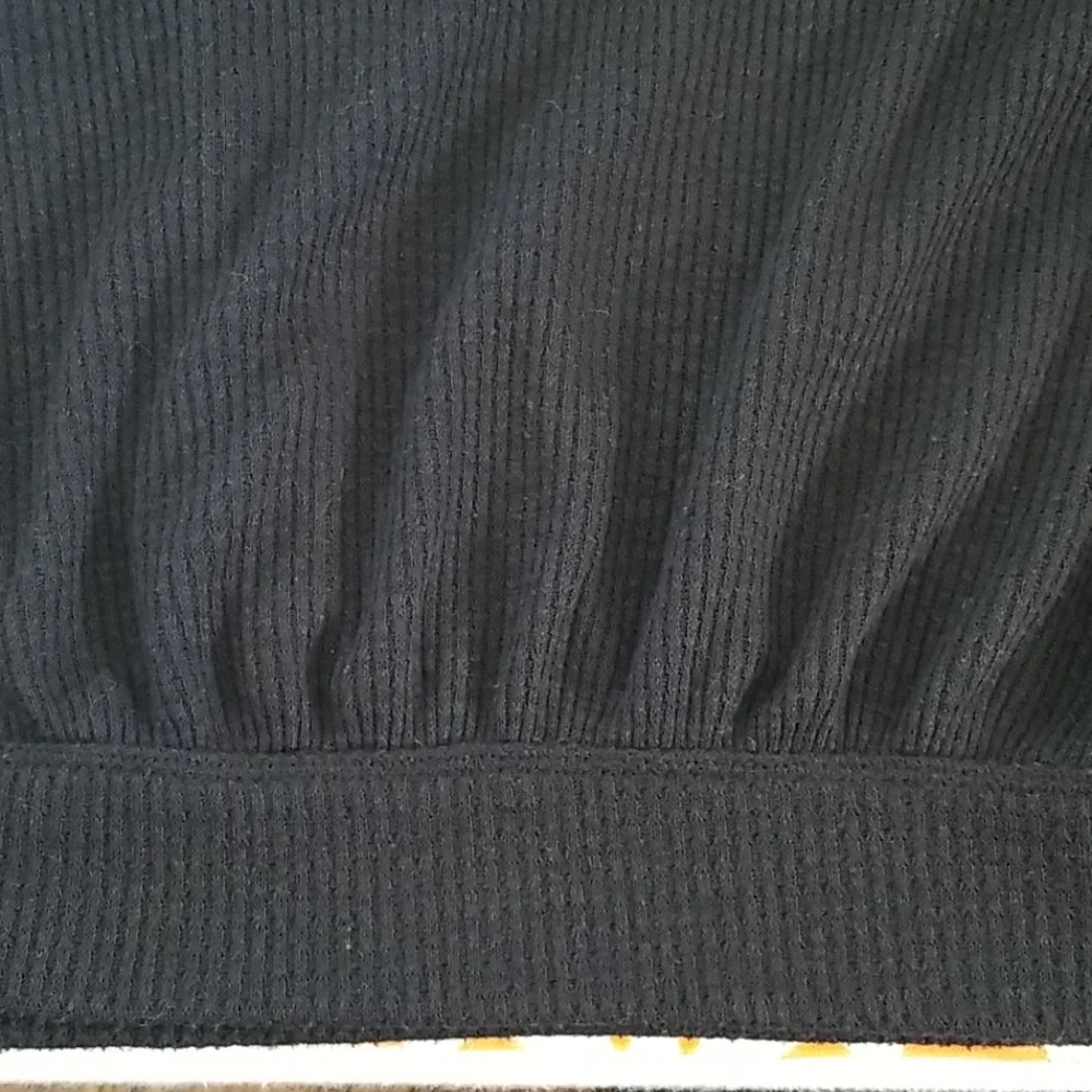 Free People Black Thermal Balloon Knit Sleeves